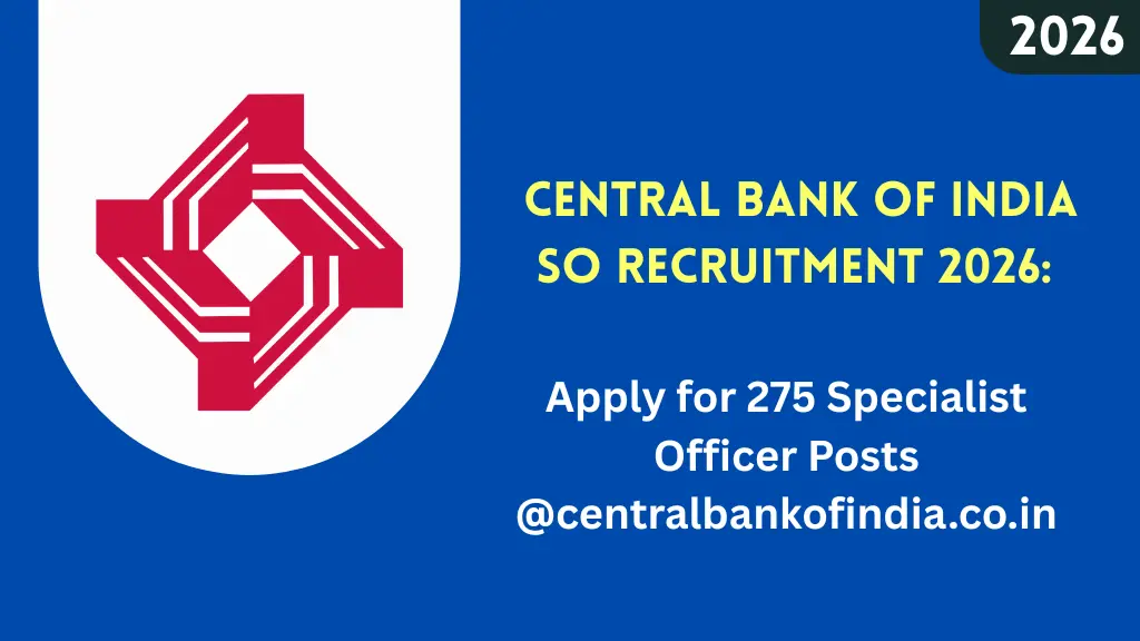Central Bank of India SO Recruitment 2026