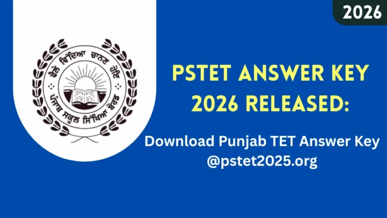 PSTET Answer Key 2026 Released