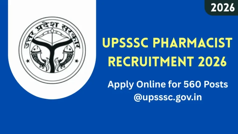 UPSSSC Pharmacist Recruitment 2026